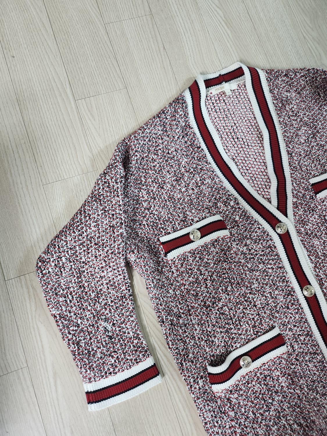 마쥬 레드 트위드 가디건  상품이미지2