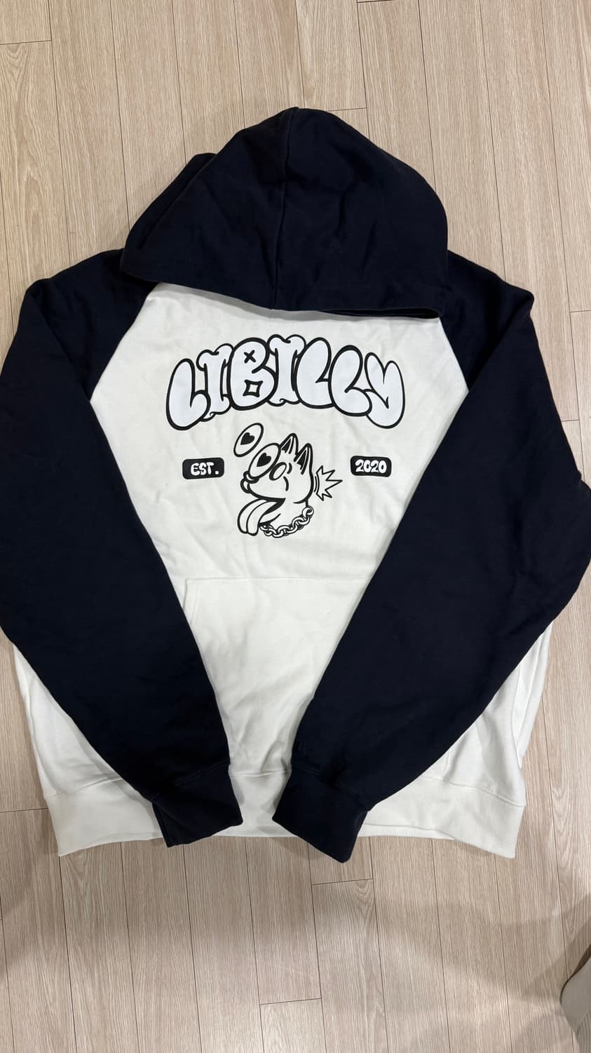 창모 Libilly 흰색/네이비 후드티 XXL 상품이미지1