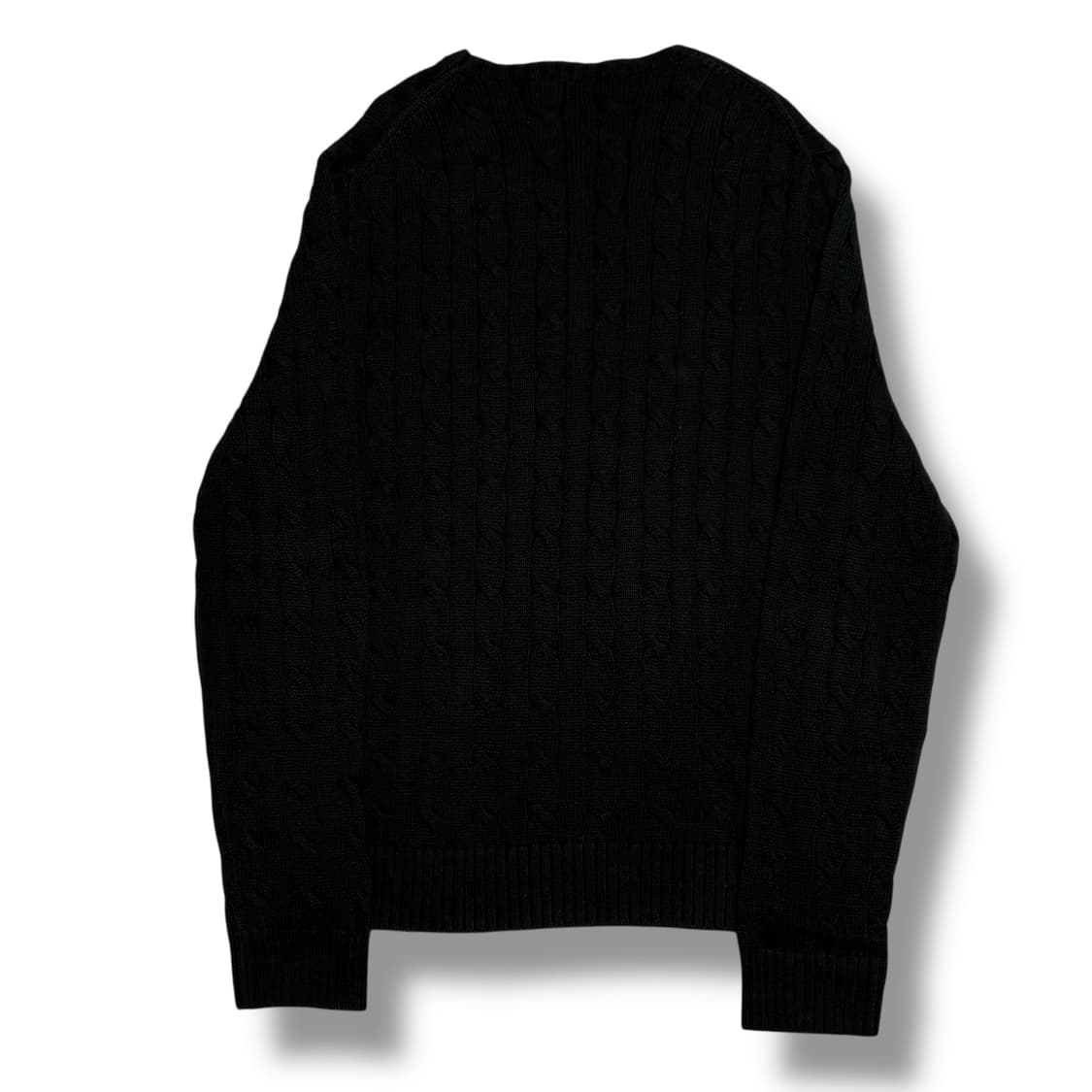 Polo Ralph Lauren 코튼 케이블 라운드넥 블랙 니트 상품이미지2