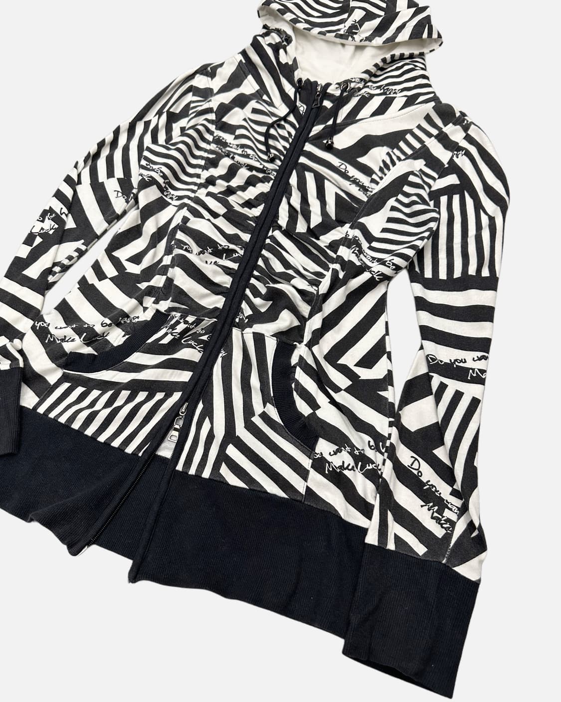 DOSCH stripe shirring hood zip-up 상품이미지2