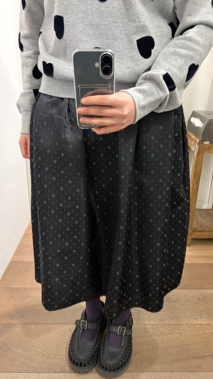 Texture Mixed Dot Skirt 상품이미지5