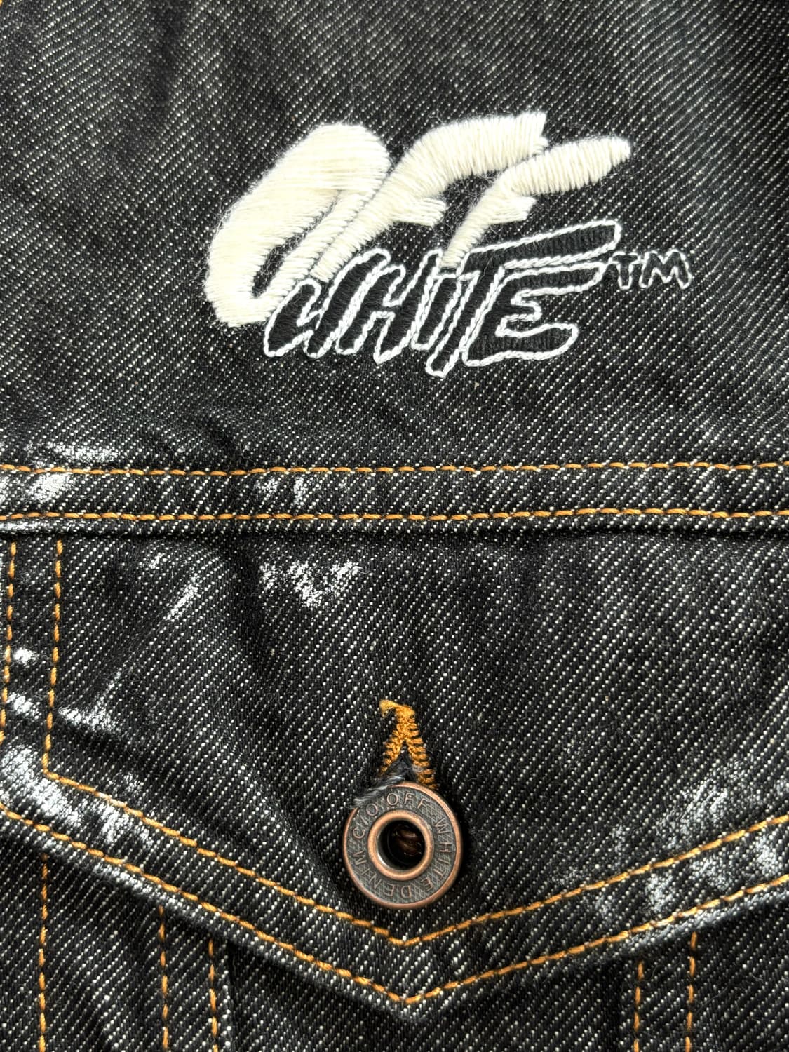 Off White 오프화이트 애로우로고 흑청 데님 자켓 상품이미지6