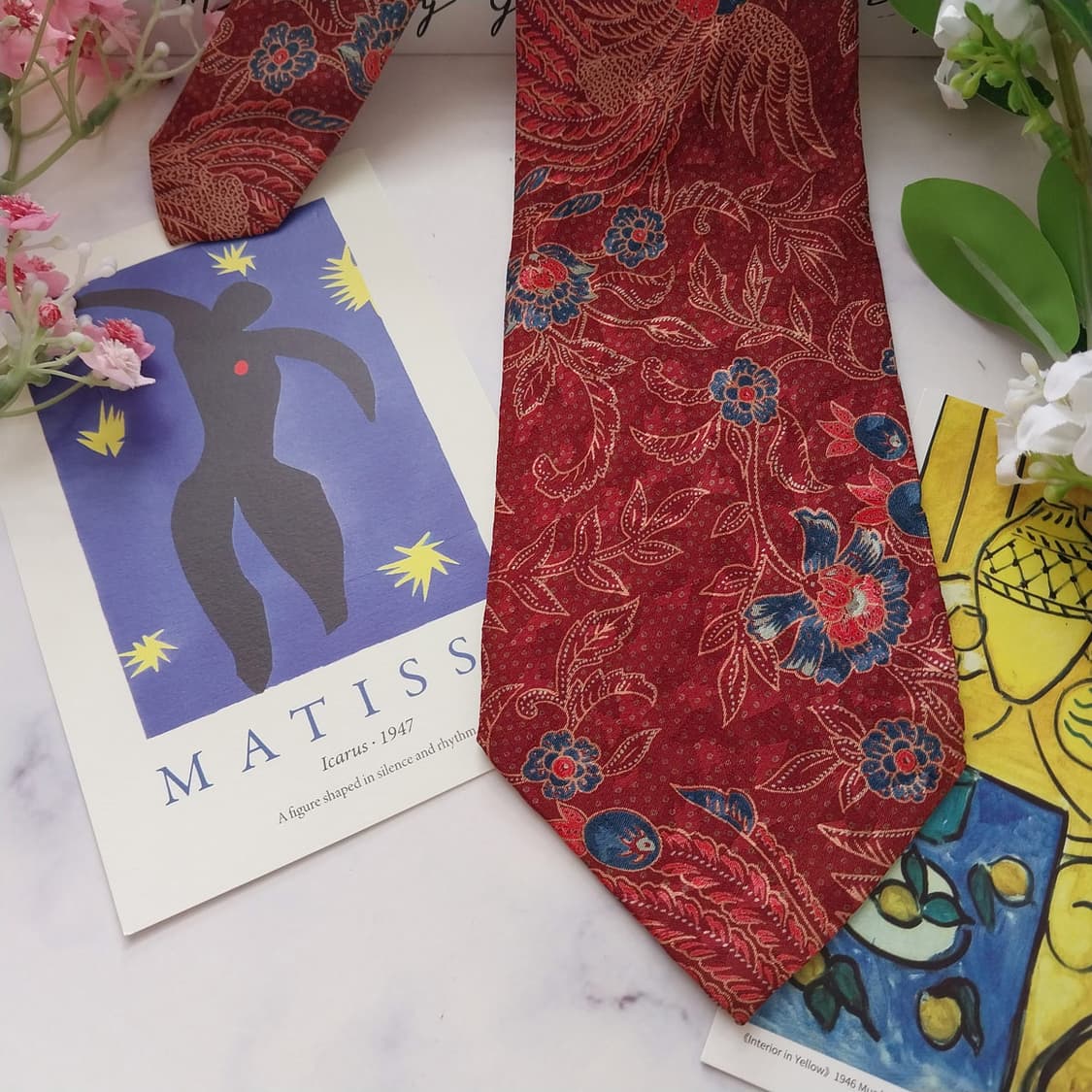 샤를 주르당 실크 플로럴 페이즐리 넥타이 9cm A+등급 K2227
 상품이미지4