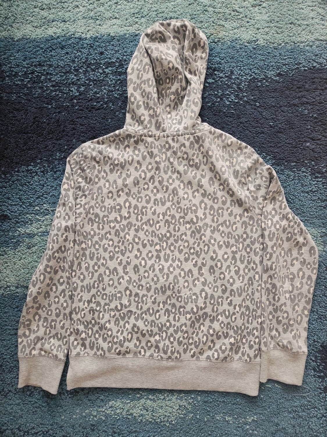 JPN레오파드 실버 벨벳호피 갸루 후드집업 y2k 95사이즈 상품이미지5