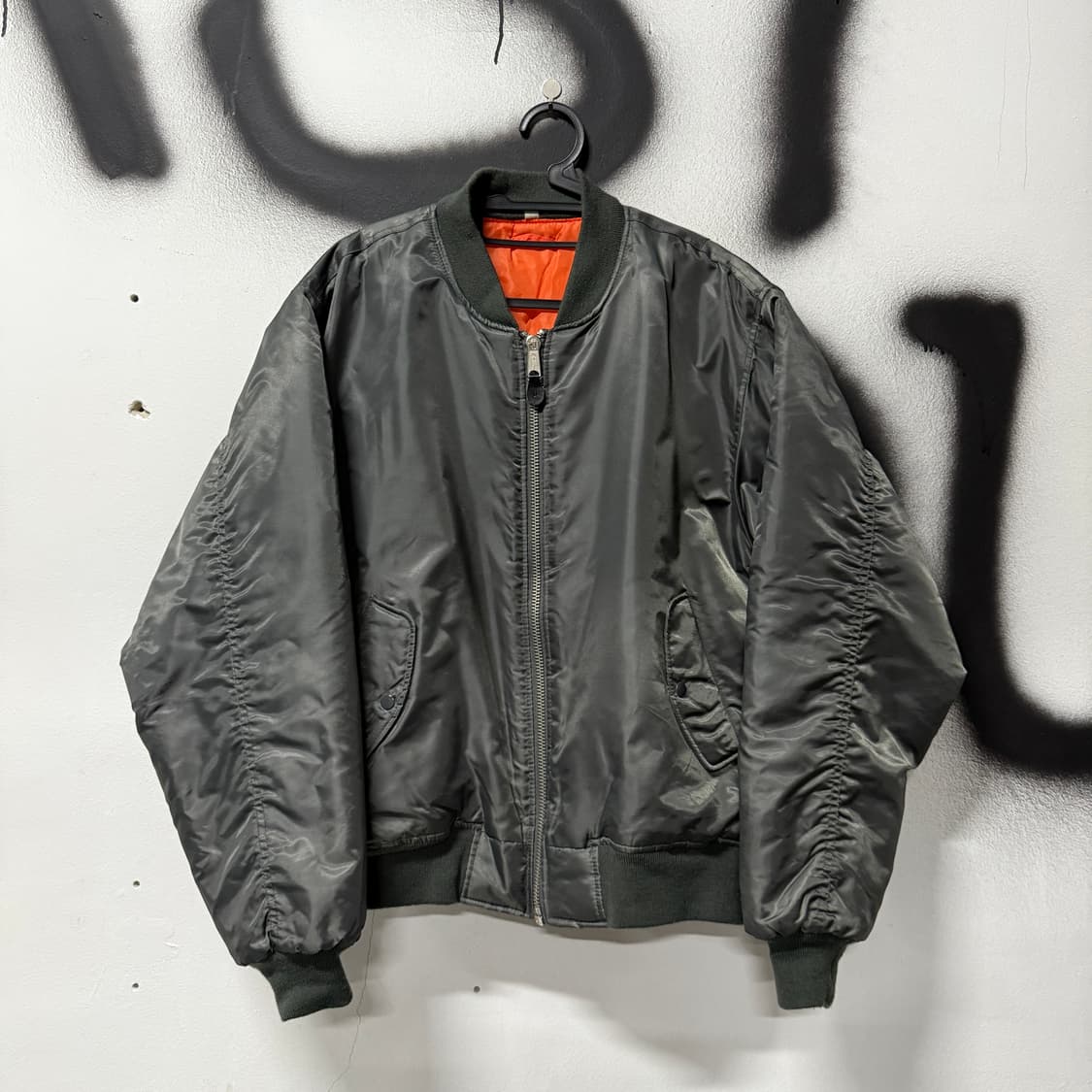 로스코 빅사이즈 리버시블 ma-1 플라이트 봄버 자켓 세이지그린 상품이미지1