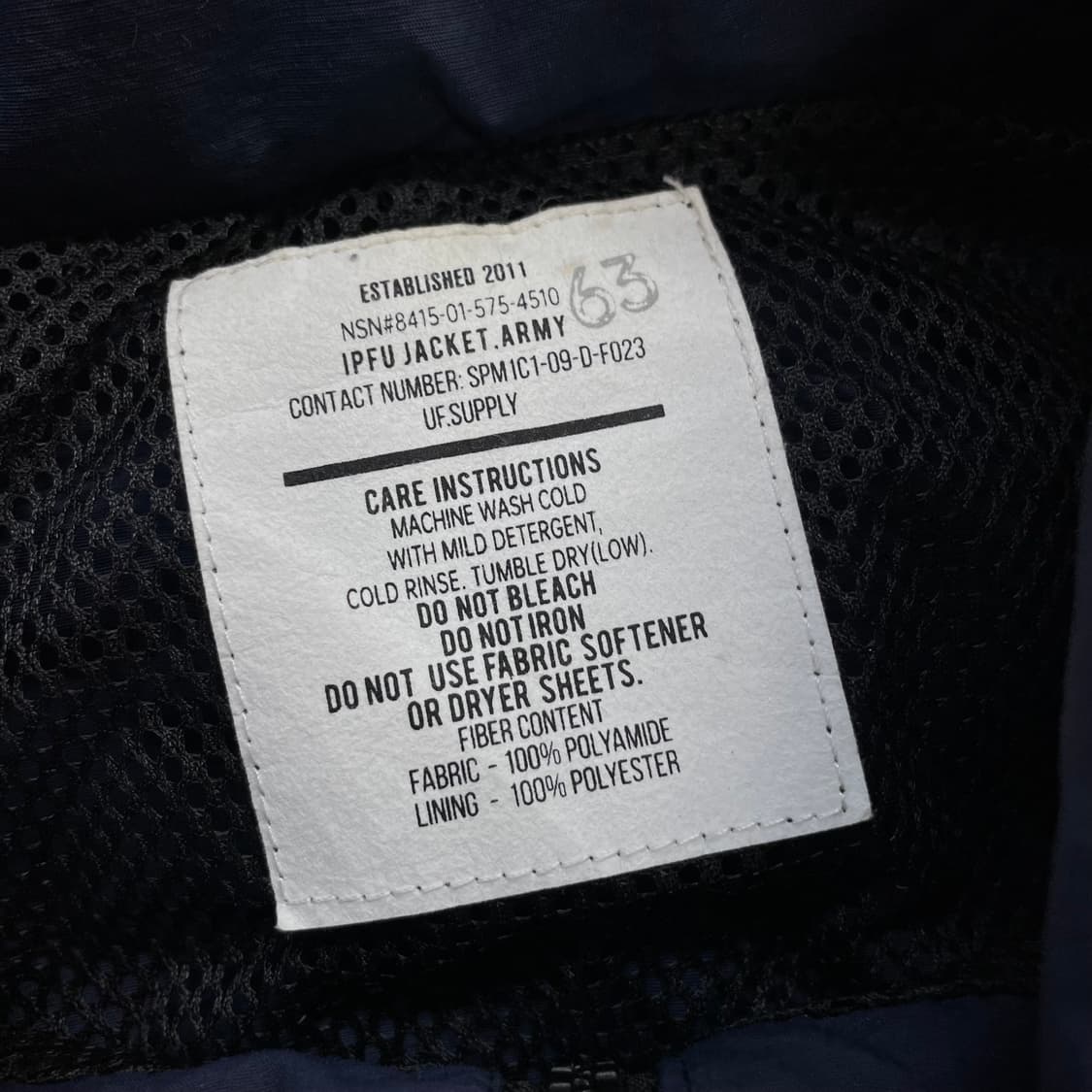 IPFU 미군 아미 공군 바람막이 자켓 네이비 상품이미지3