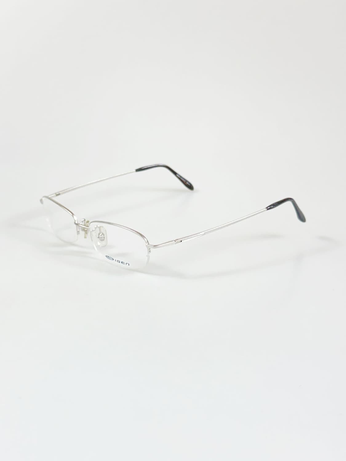 IGEN 실버 메탈 반무테 스퀘어 프레임 빈티지 안경 상품이미지3