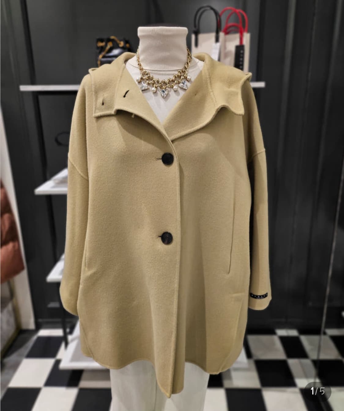 시슬리 후드코트 브라운 F사이즈 새상품 상품이미지3