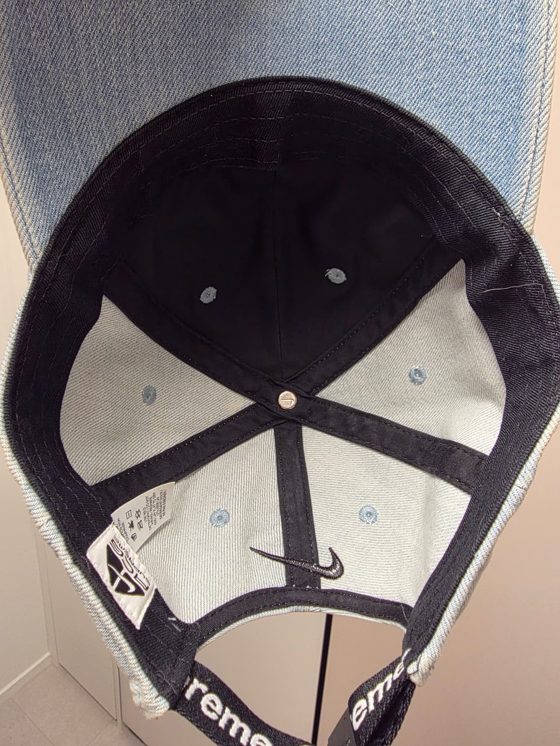 슈프림 x 나이키 ACG 데님 6-패널 캡 워시드 블루 - 22FW 상품이미지7