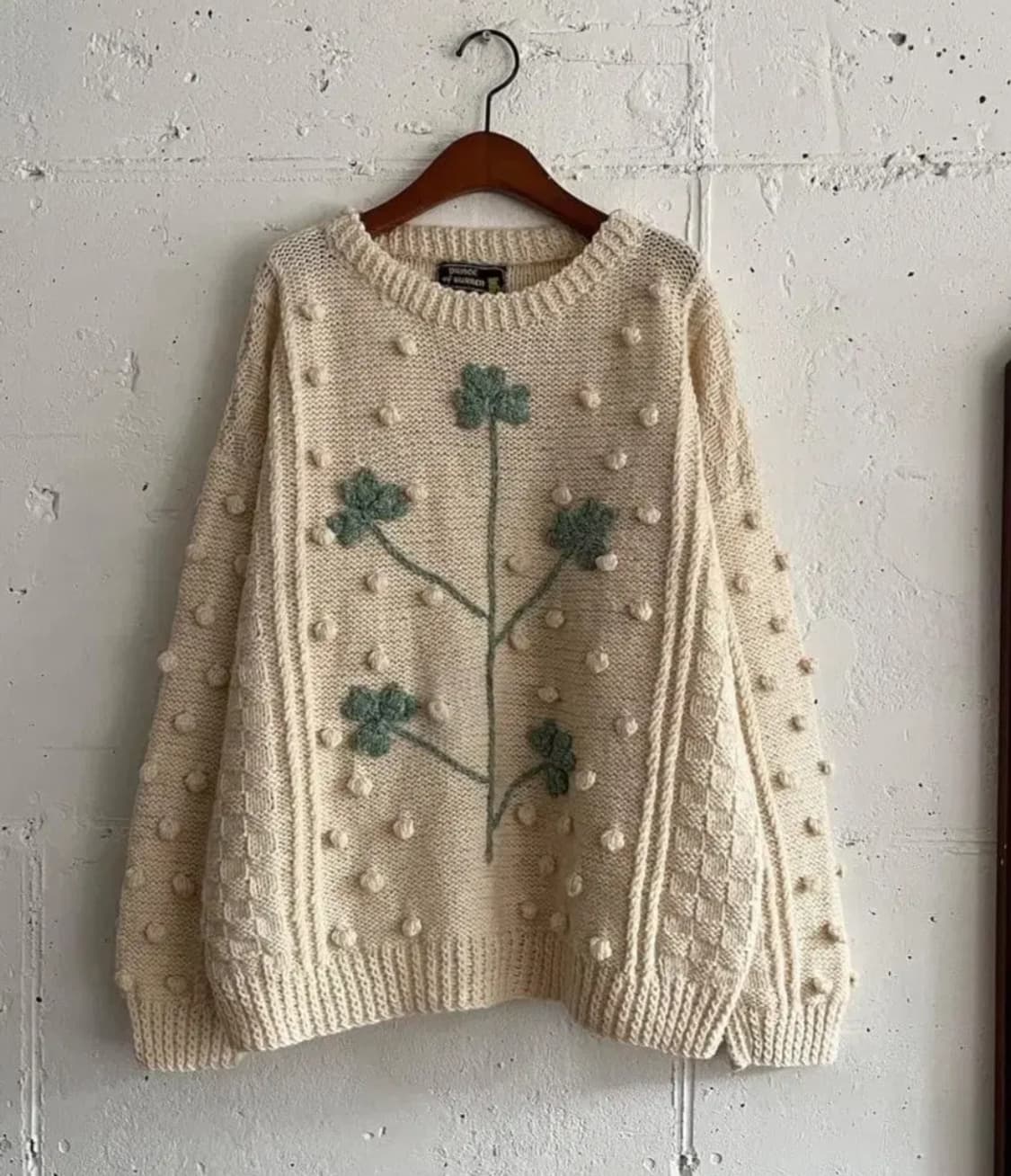 빈티지 클로버 폼폼이 니트 상품이미지4