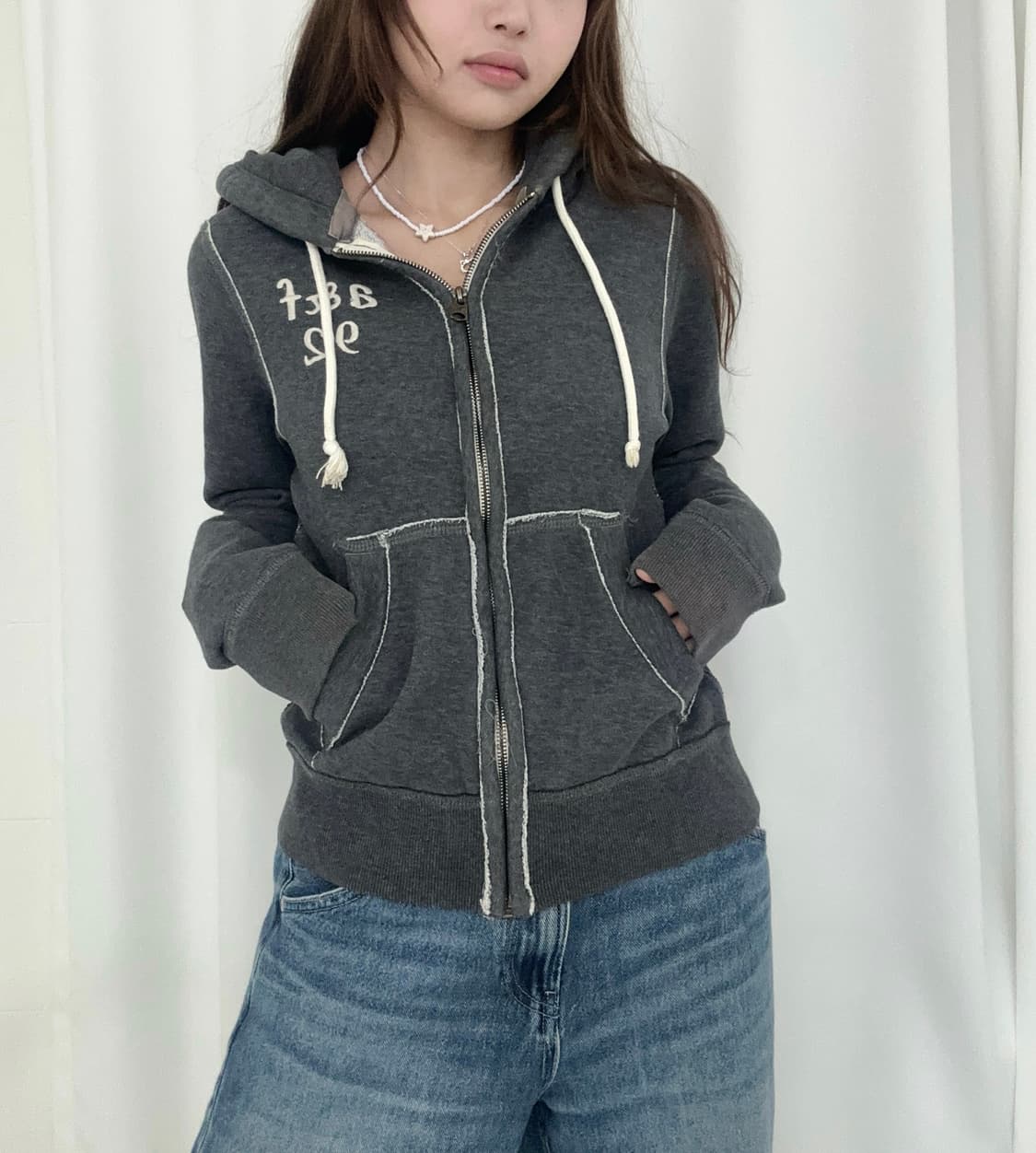 아베크롬비 뉴욕 작사 딱붙 후드집업 상품이미지1