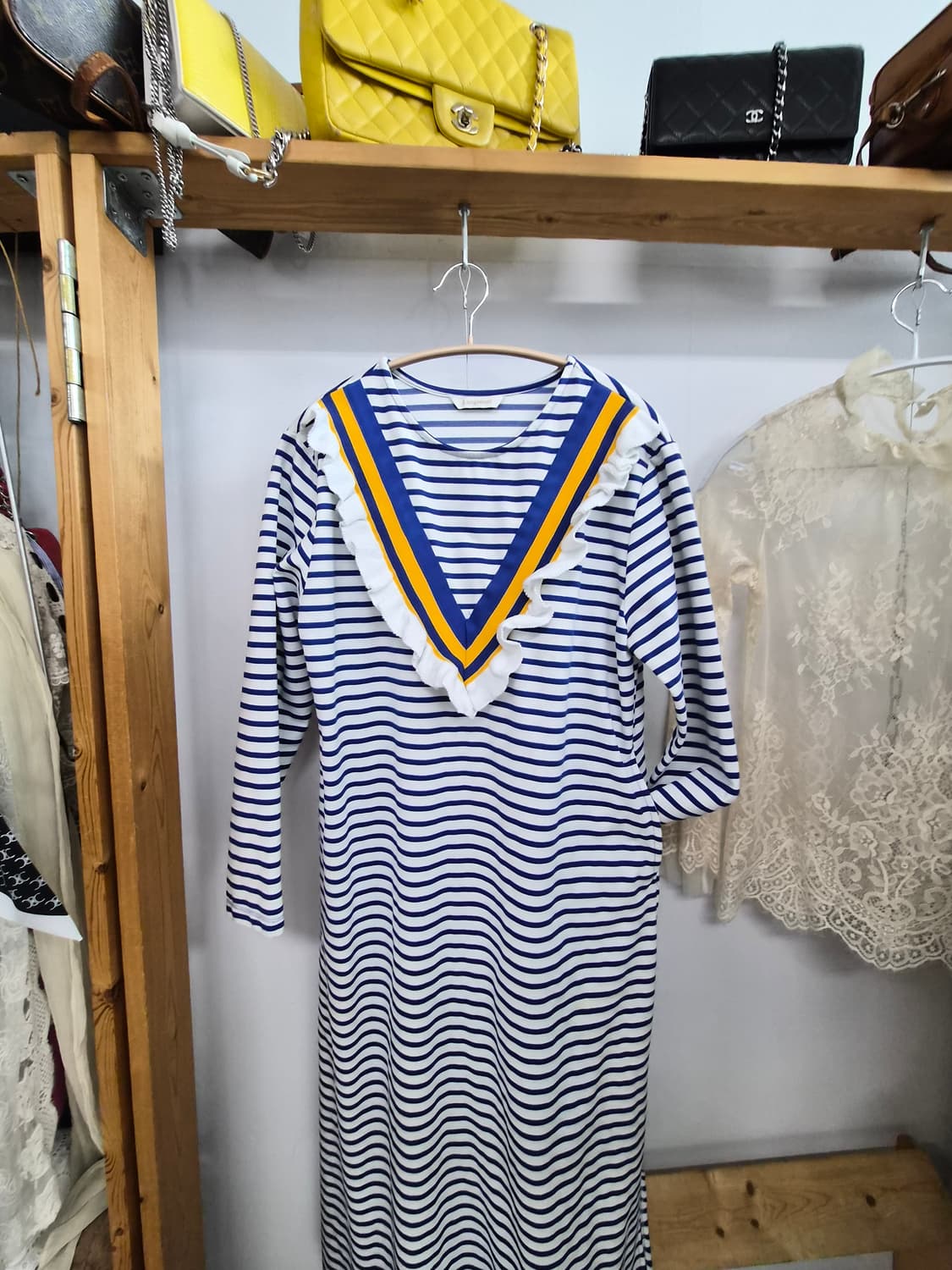 랑자머 스트라이프 이지 프릴 원피스 상품이미지6