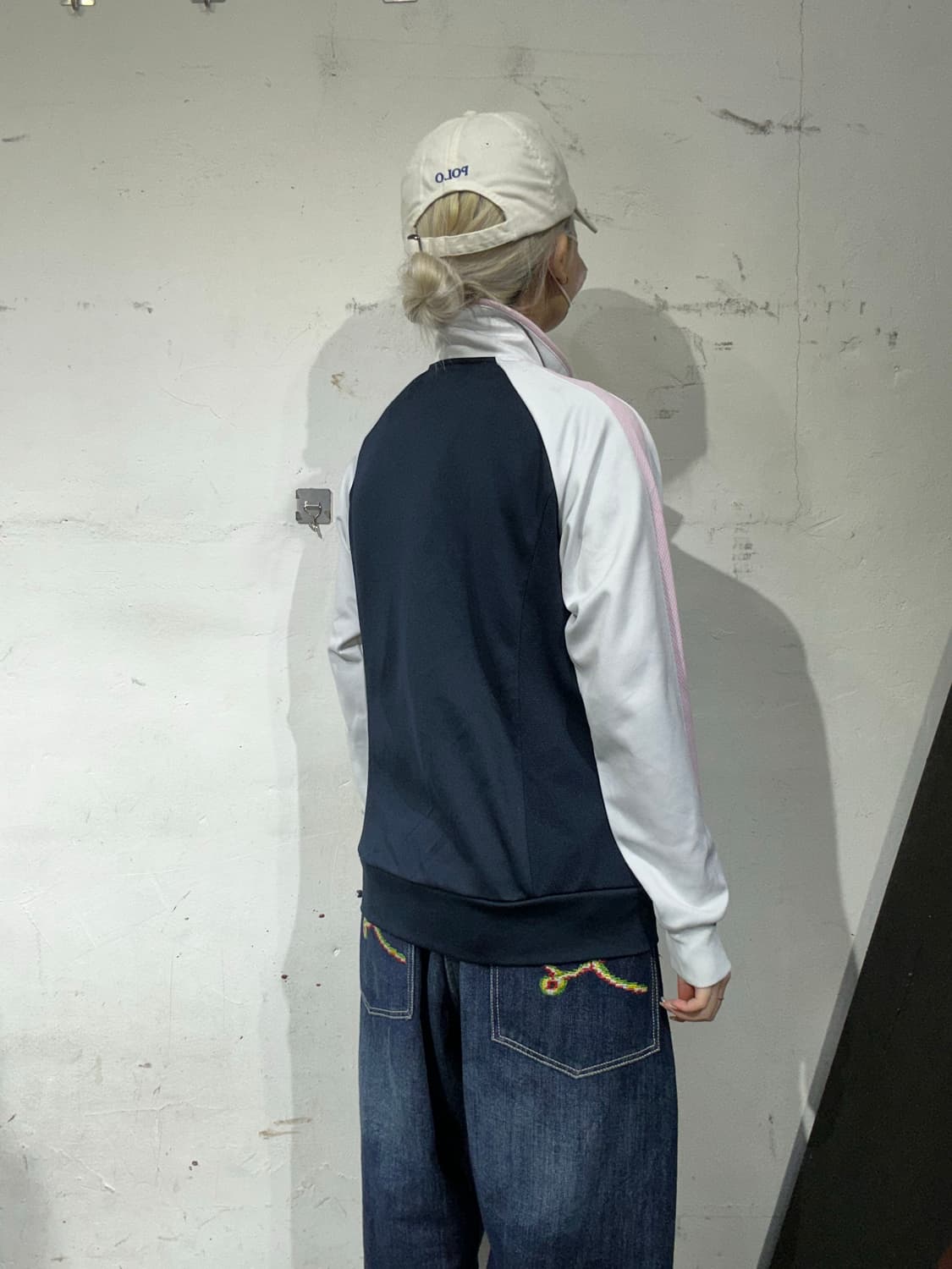 나이키 네이비 딸기우유 핑크 화이트 사이드 라인 트랙탑 져지 L 상품이미지3