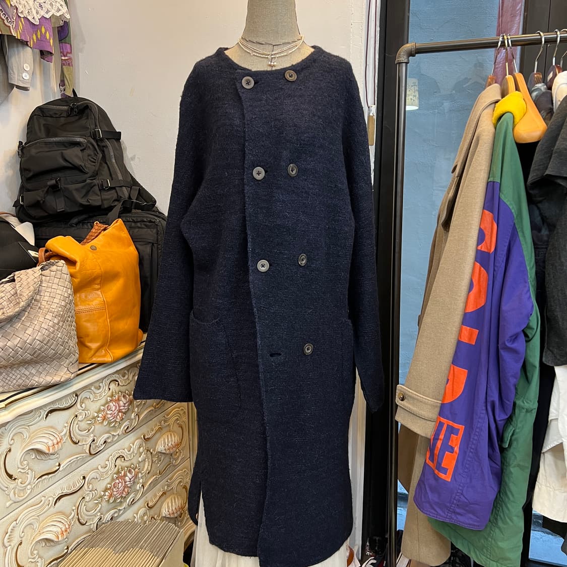 45R 인디고 니트 코트 상품이미지6