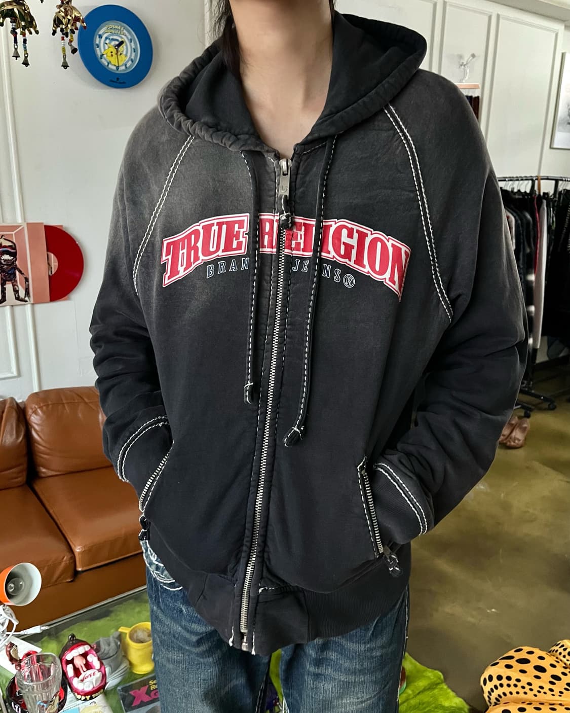 90-00s True Religion USA Hood Zip-up JK 상품이미지2
