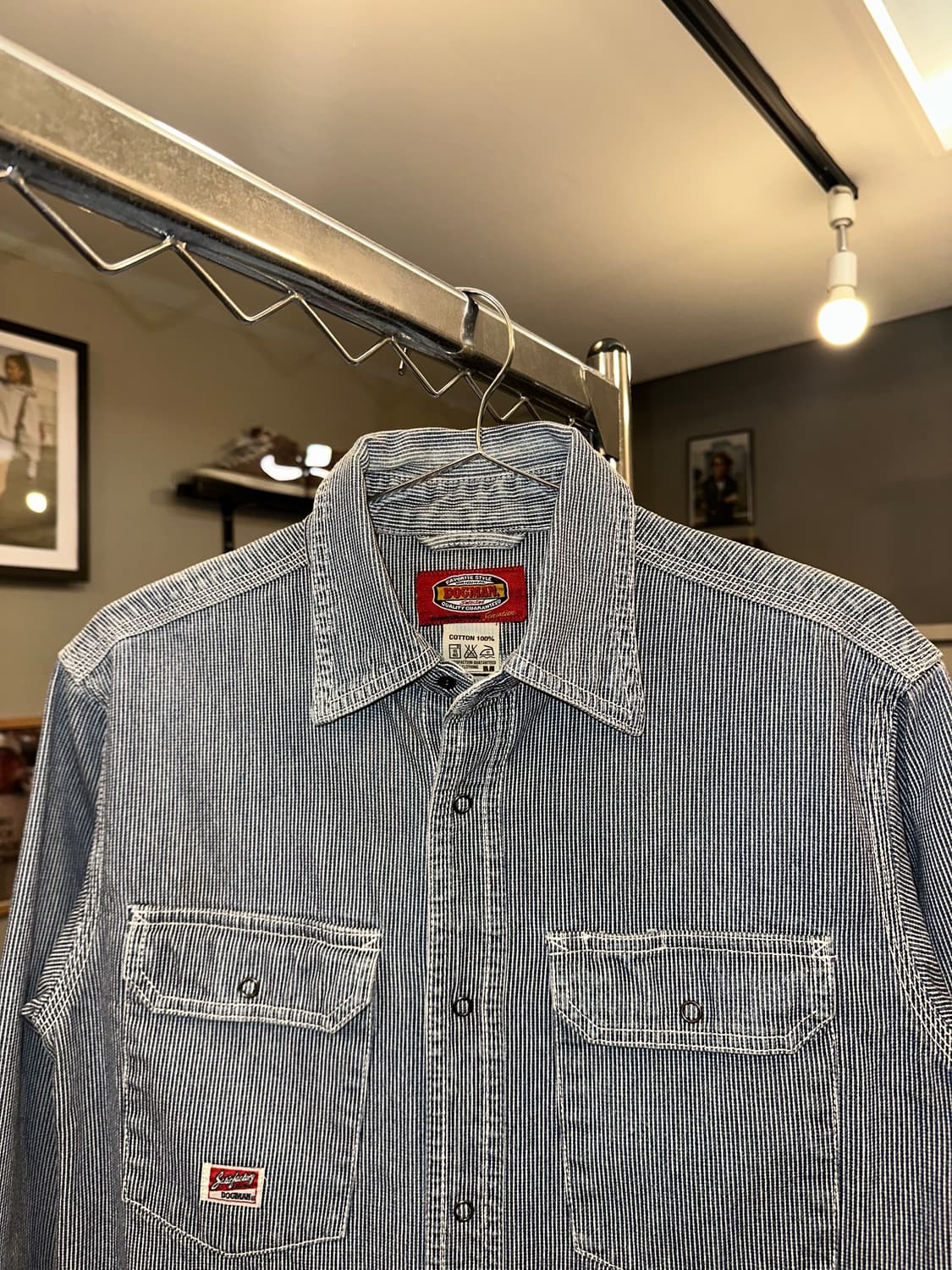 Dogman stripe pattern work shirt 상품이미지4