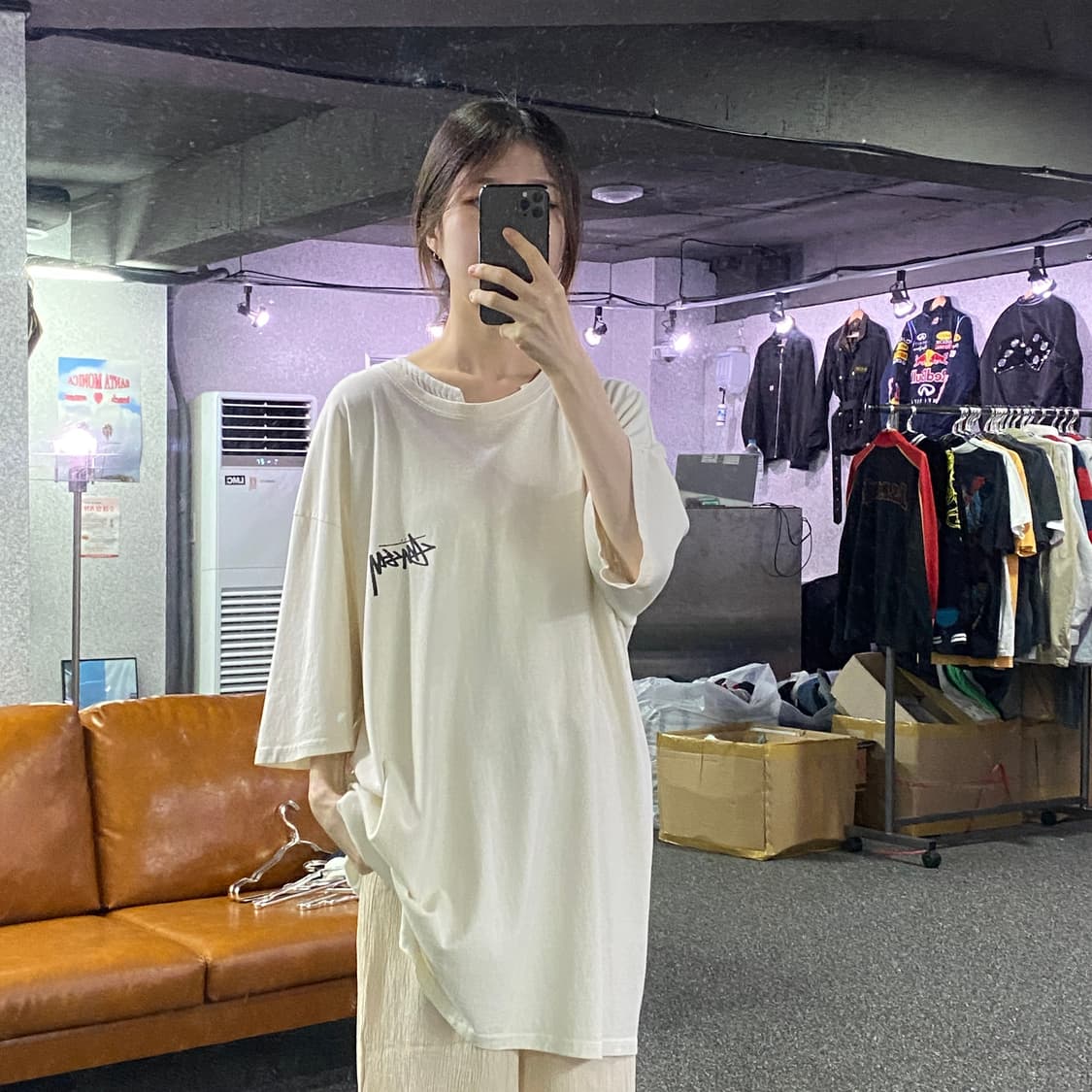 스투시 스케이트보드 아이보리 반팔티 B2234 상품이미지1