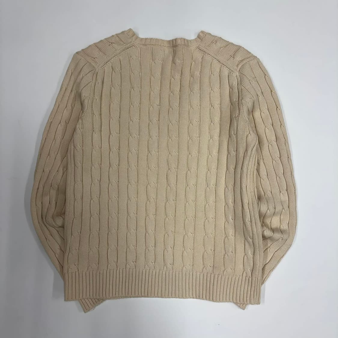폴로 랄프로렌 아이보리 케이블 핀터깔 걸즈 브이넥 니트(M) 상품이미지3