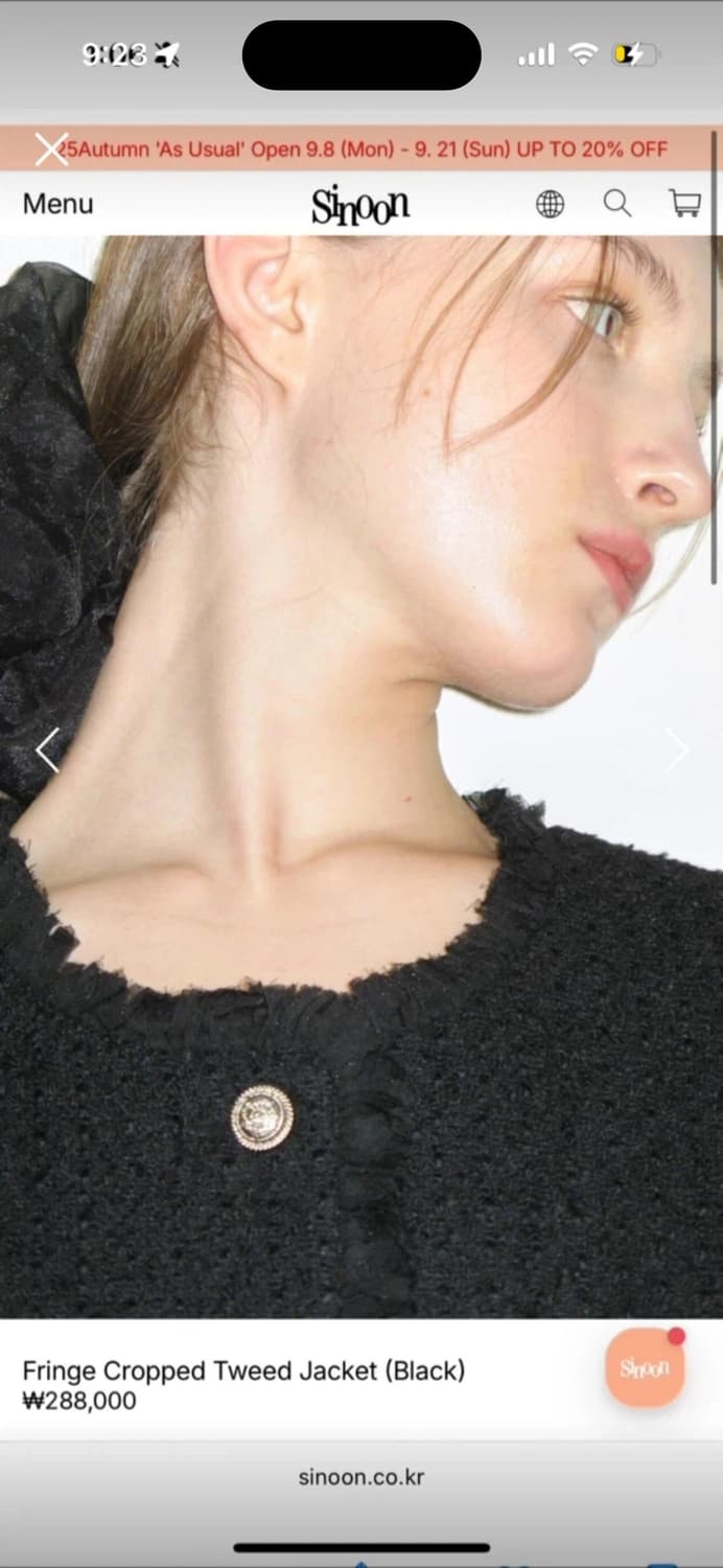 제니 Sinoon 시눈 트위드 자켓 블랙컬러 팝니다 상품이미지4