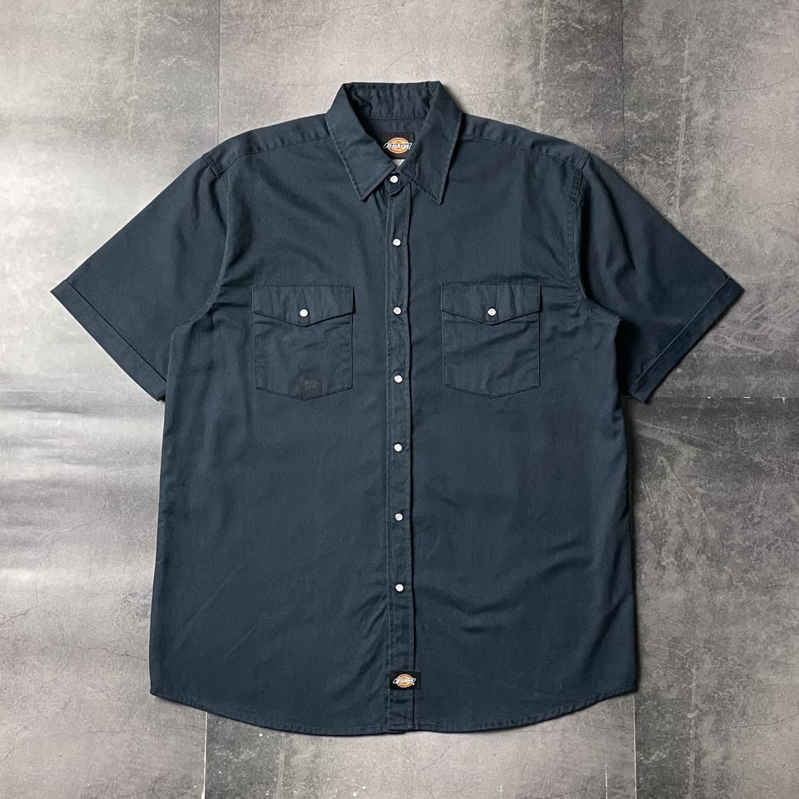 DICKIES 디키즈 빈티지 네이비 플랩포켓 반팔 워크셔츠 A01002 상품이미지1