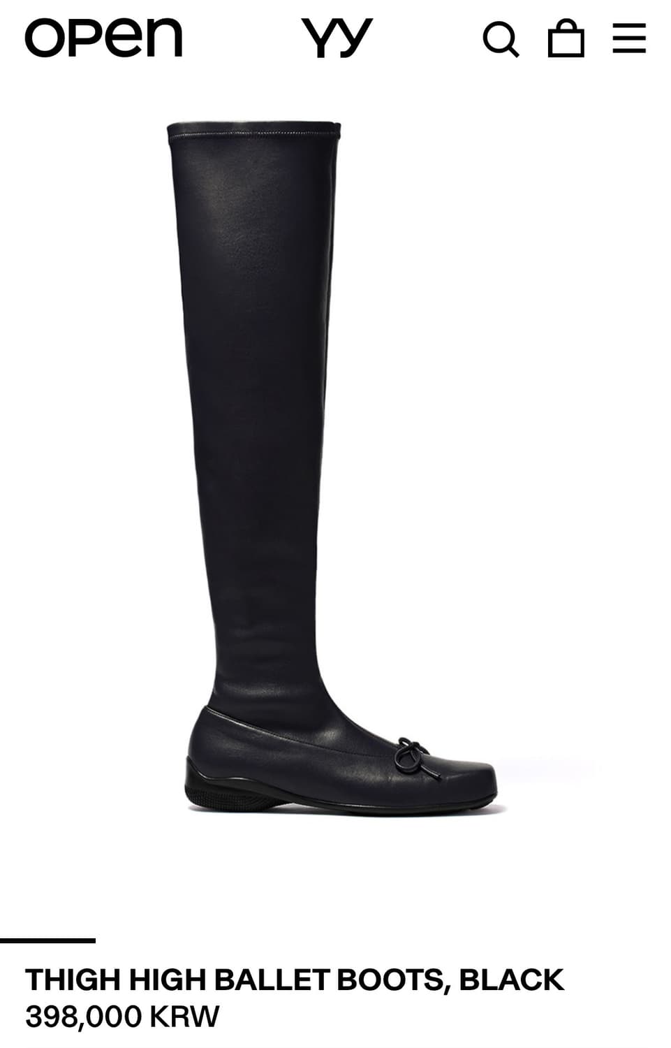 오픈와이와이 부츠 THIGH HIGH BALLET BOOTS, BLACK 상품이미지1