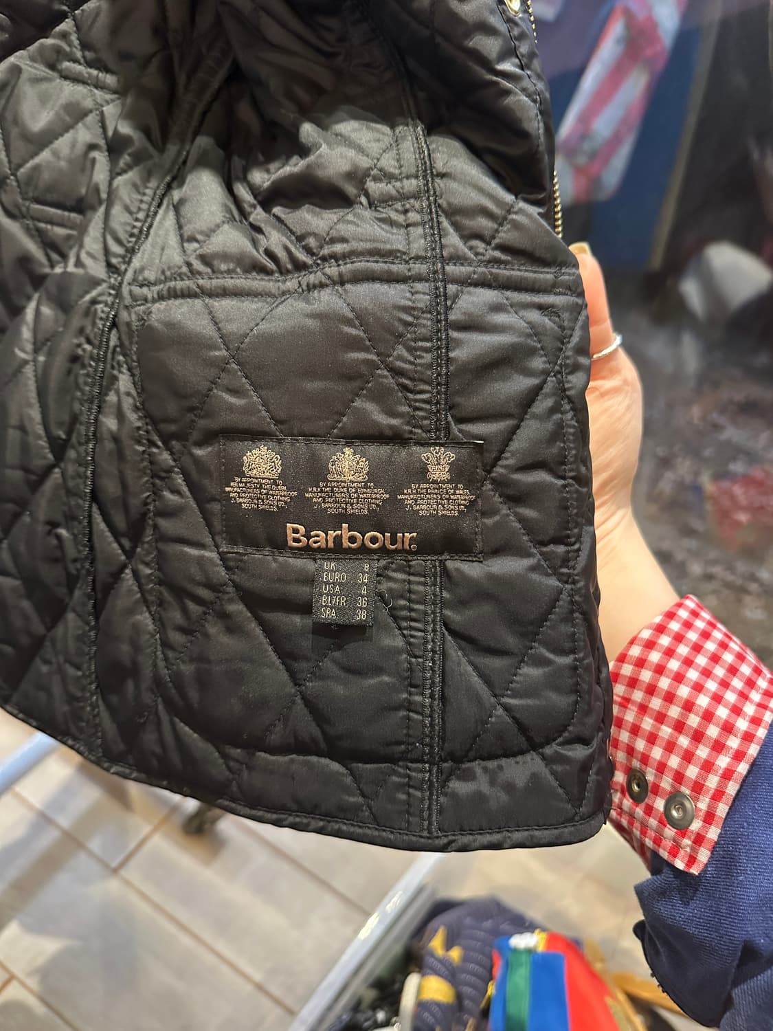 바버 인터내셔널 블랙 퀼팅 자켓 UK8 상품이미지2
