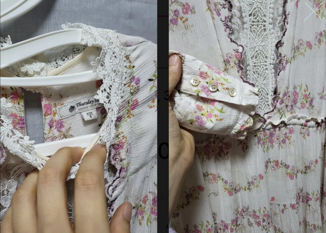 써스데이 레이스 플라워 미디원피스 상품이미지3