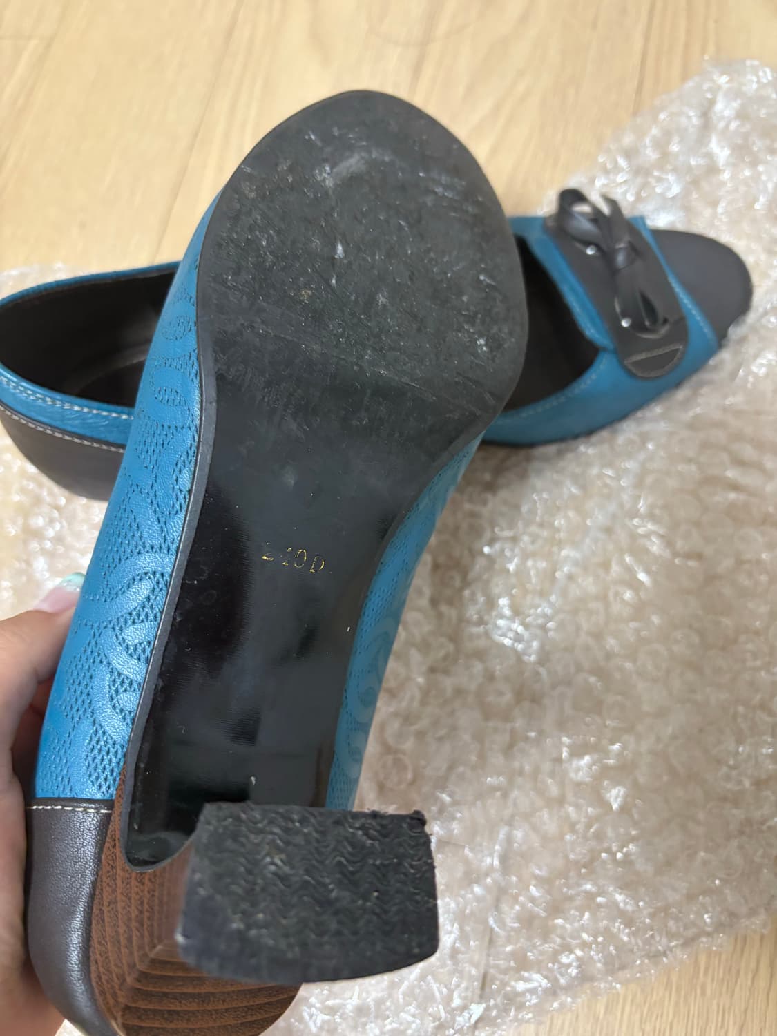 빈티지 크로쉐 핀터 모리 오픈토 미들굽 힐 구두 상품이미지5