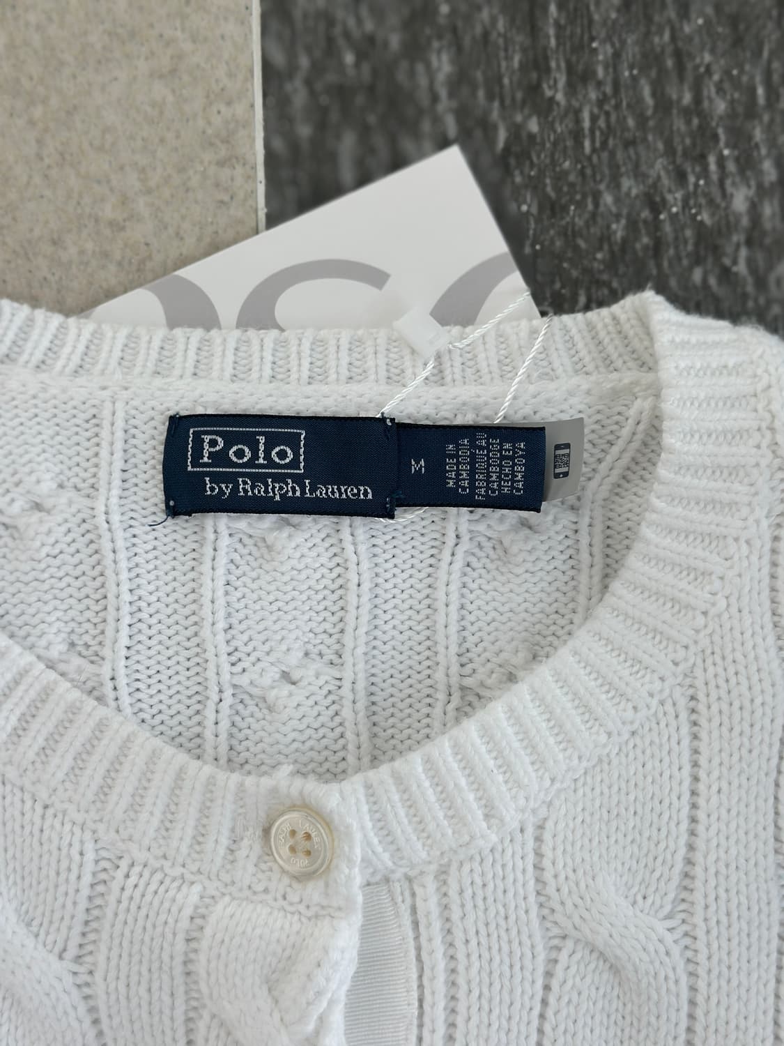 폴로 랄프로렌 화이트 케이블 니트 가디건  상품이미지4