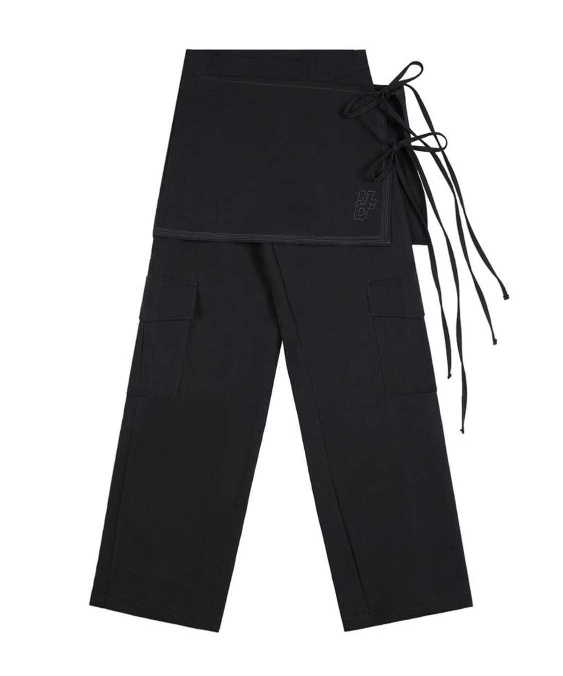 [M] 팬시클럽 린트 와이드 랩 팬츠 상품이미지3