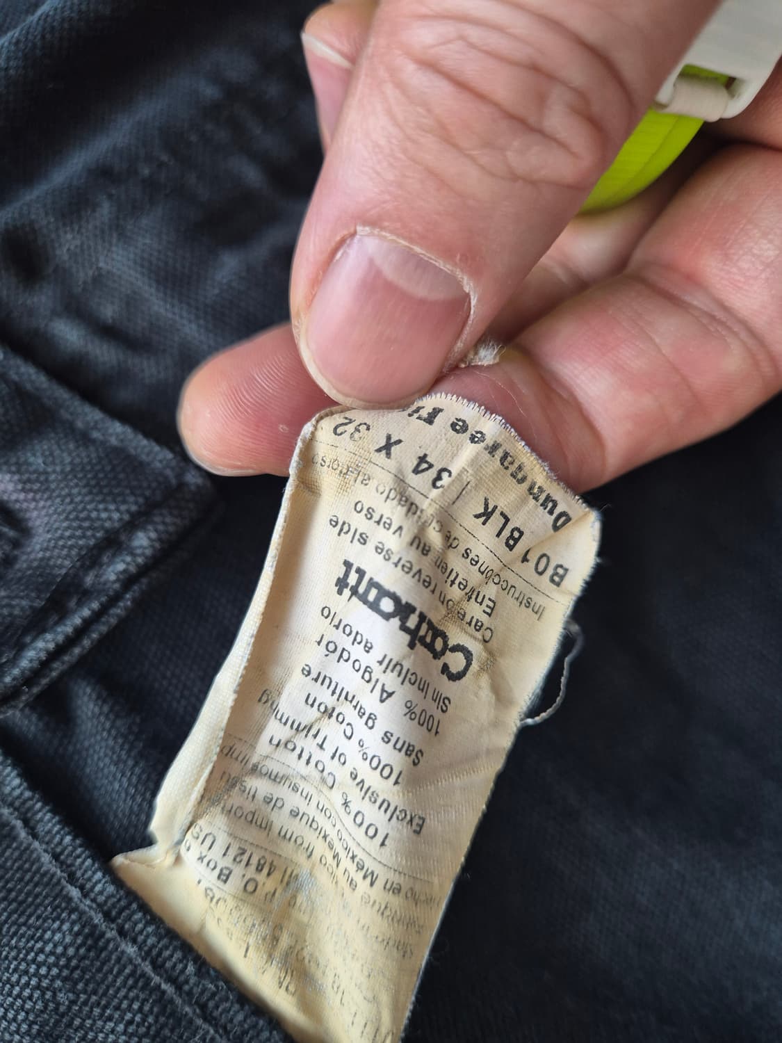 칼하트 B01 더블니 블랙 34x32 상품이미지6