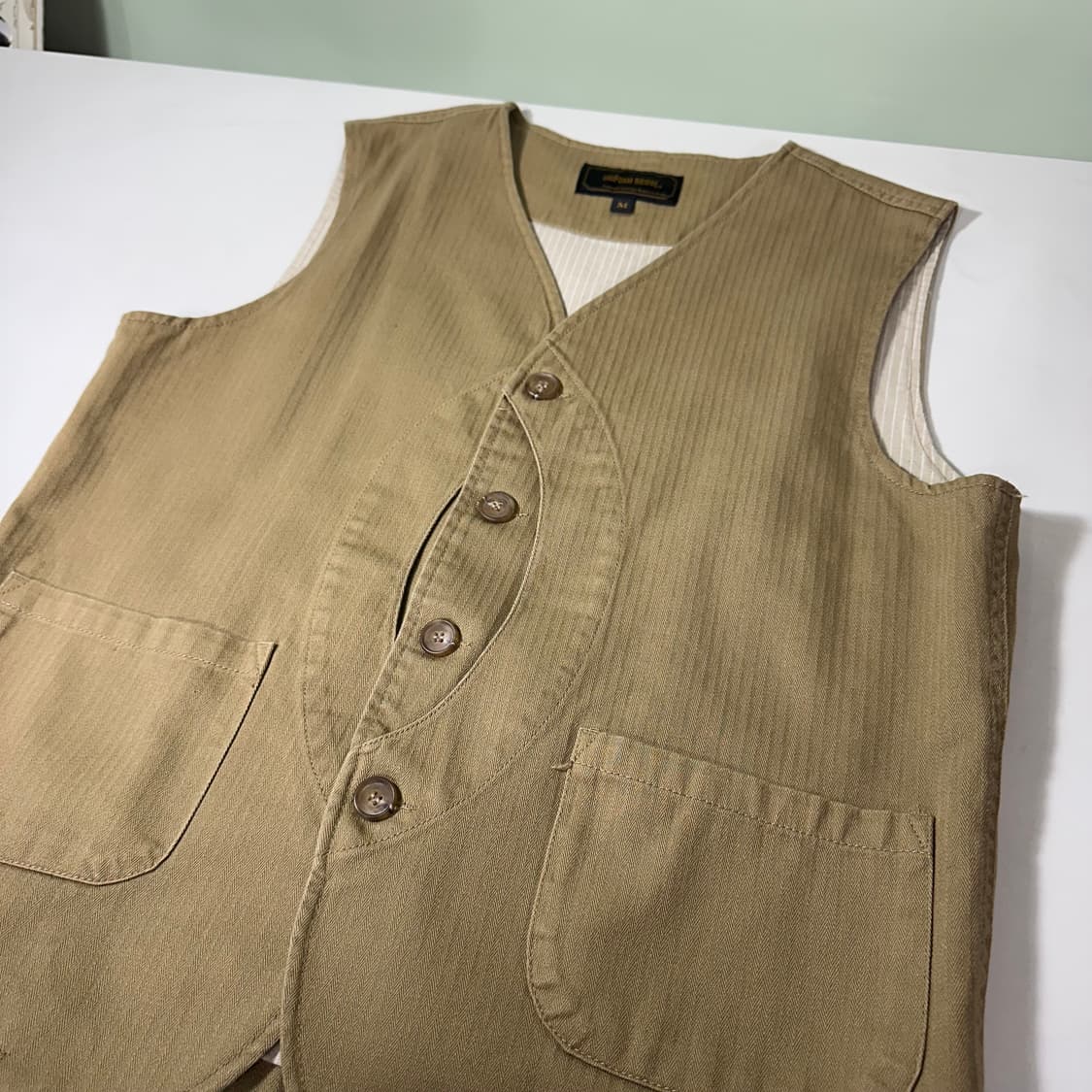 M 유니폼브릿지 딥베이지 워크웨어 코튼 베스트 상품이미지1