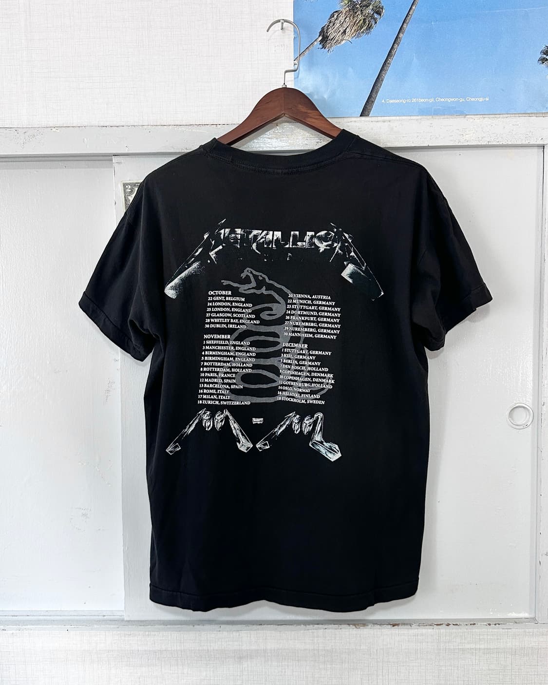 1991 og Metallica eu Tour Band tee,메탈리카 상품이미지3