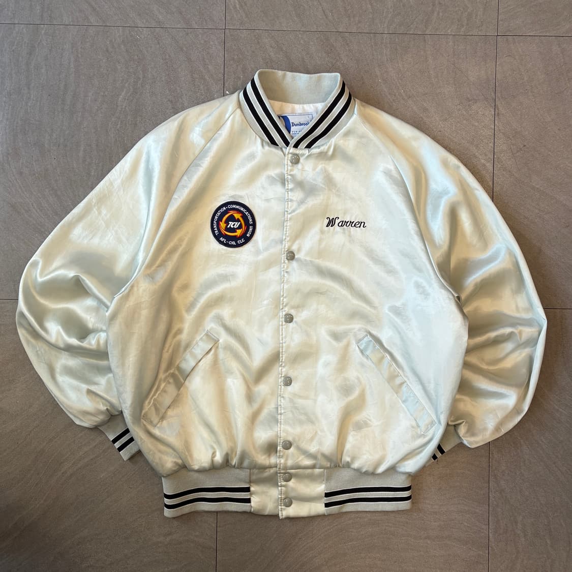 90년대 미국 생산 라이트 그레이 코치 세틴 자켓 상품이미지1