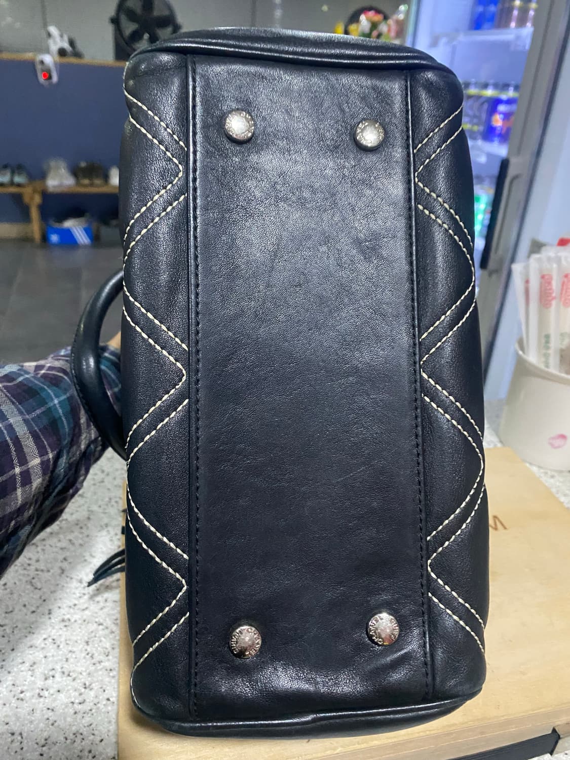 퀼팅 리얼가죽 토트백 블랙 상품이미지8