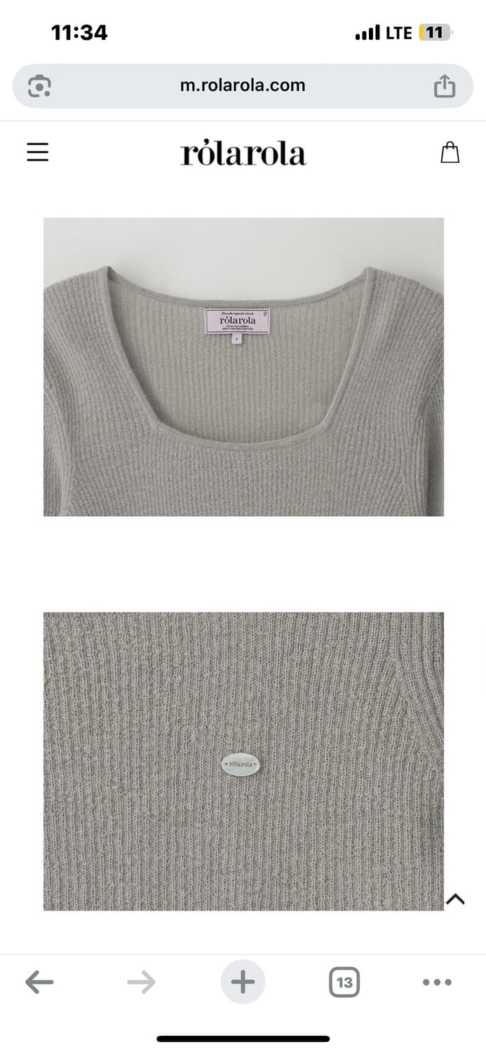 rolarola MOHAIR BLENDED BUTTON KNIT GRAY 상품이미지8