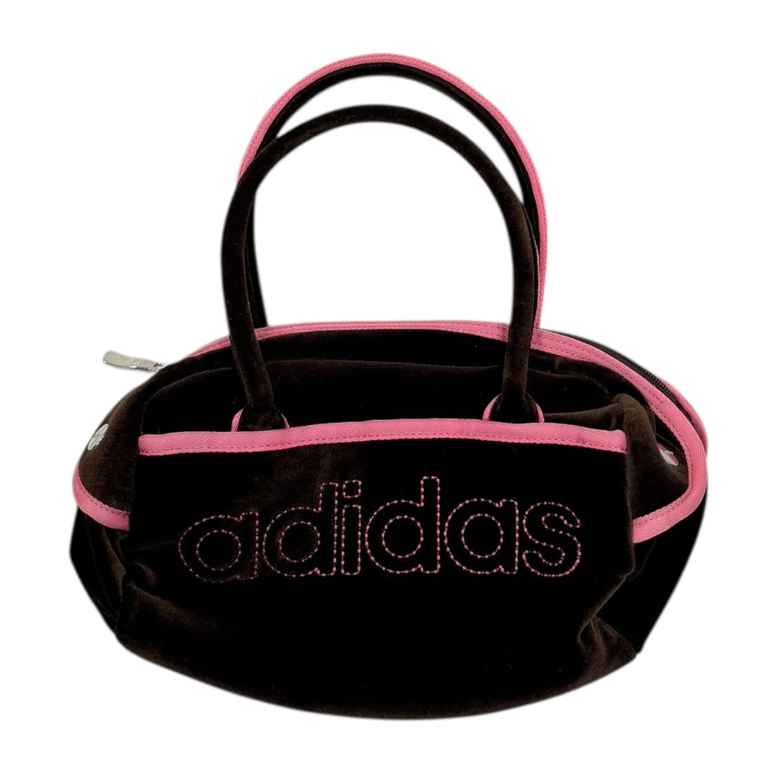 아디다스 빈티지 희귀 벨로아 벨벳 초콜릿 브라운 핑크 미니백 Y2K 가방 상품이미지1