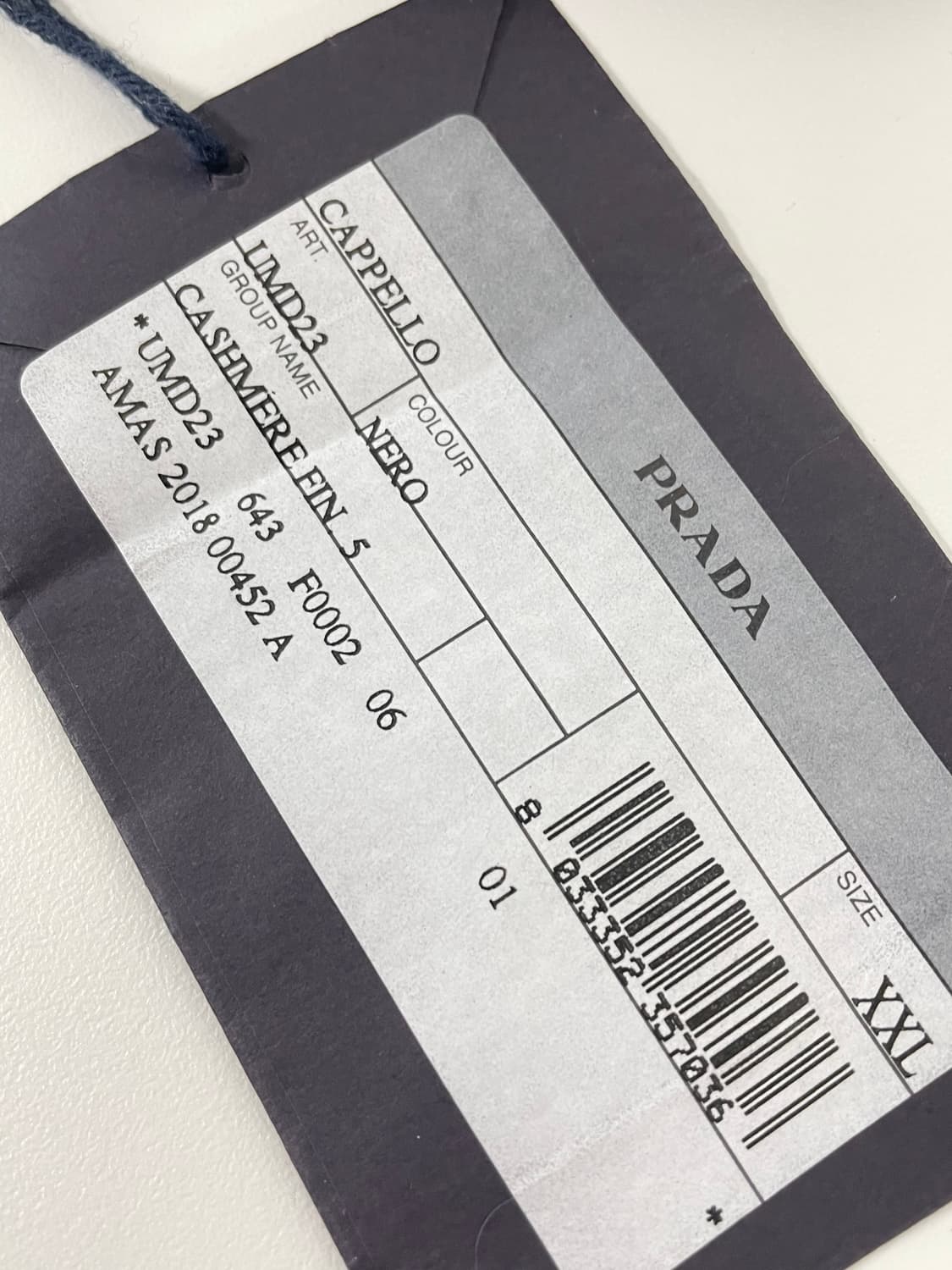 새상품 프라다 비니 캐시미어 100% 블랙 컬러 2XL 상품이미지2