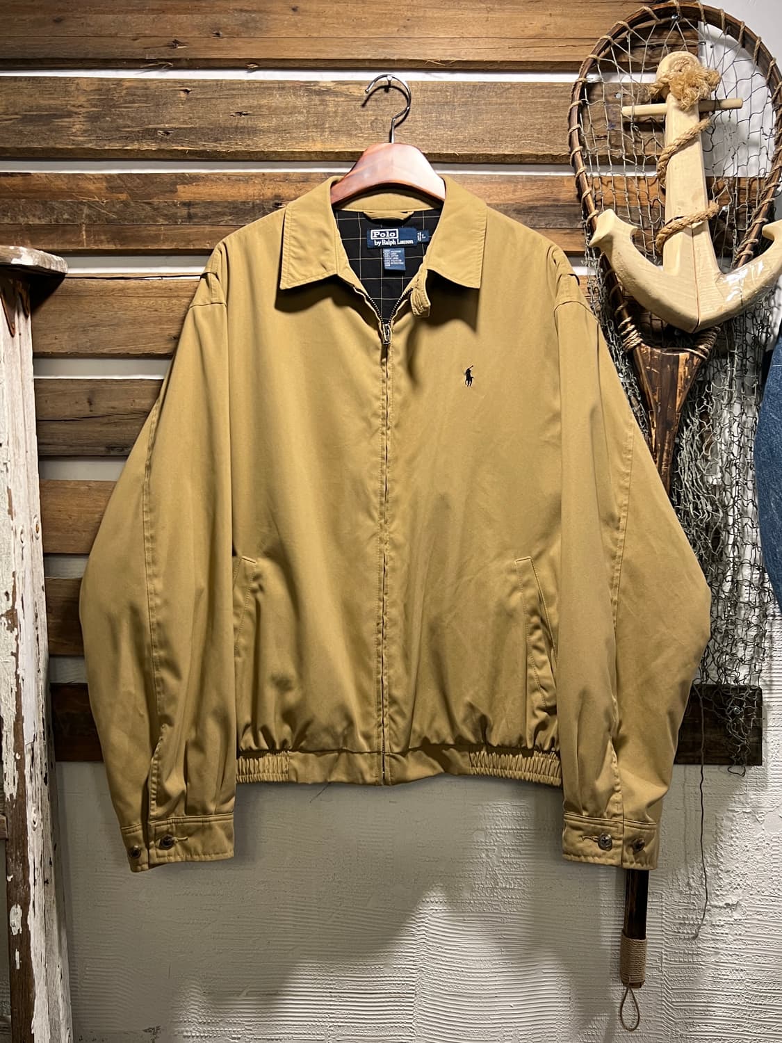 [L]폴로 랄프로렌 체크 라이닝 베이지 드리즐러 자켓 상품이미지1