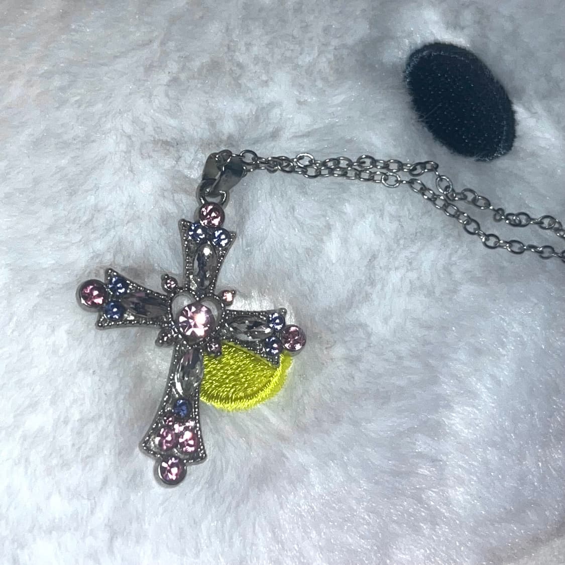 gyaru Pink Cross Cubic Necklace 상품이미지2