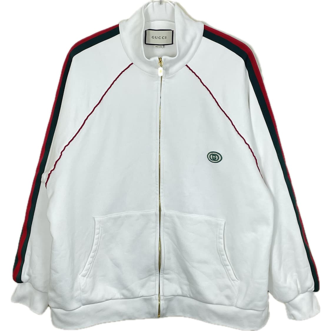 [L] GUCCI 구찌 웹 스트라이프 코튼 스웨트셔츠 집업 자켓 상품이미지1