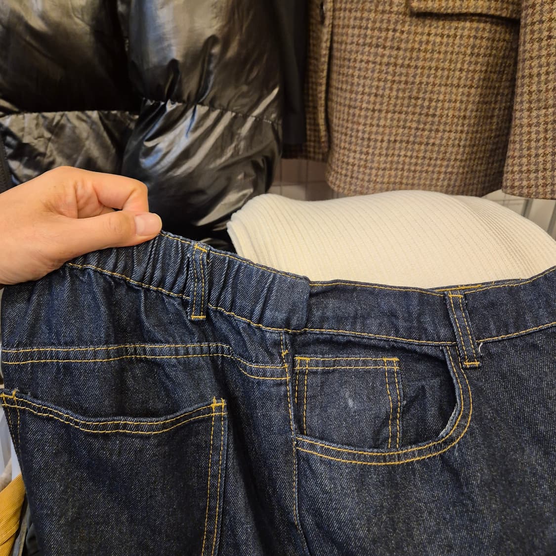 34~36인치 생지 와이드데님팬츠  상품이미지5