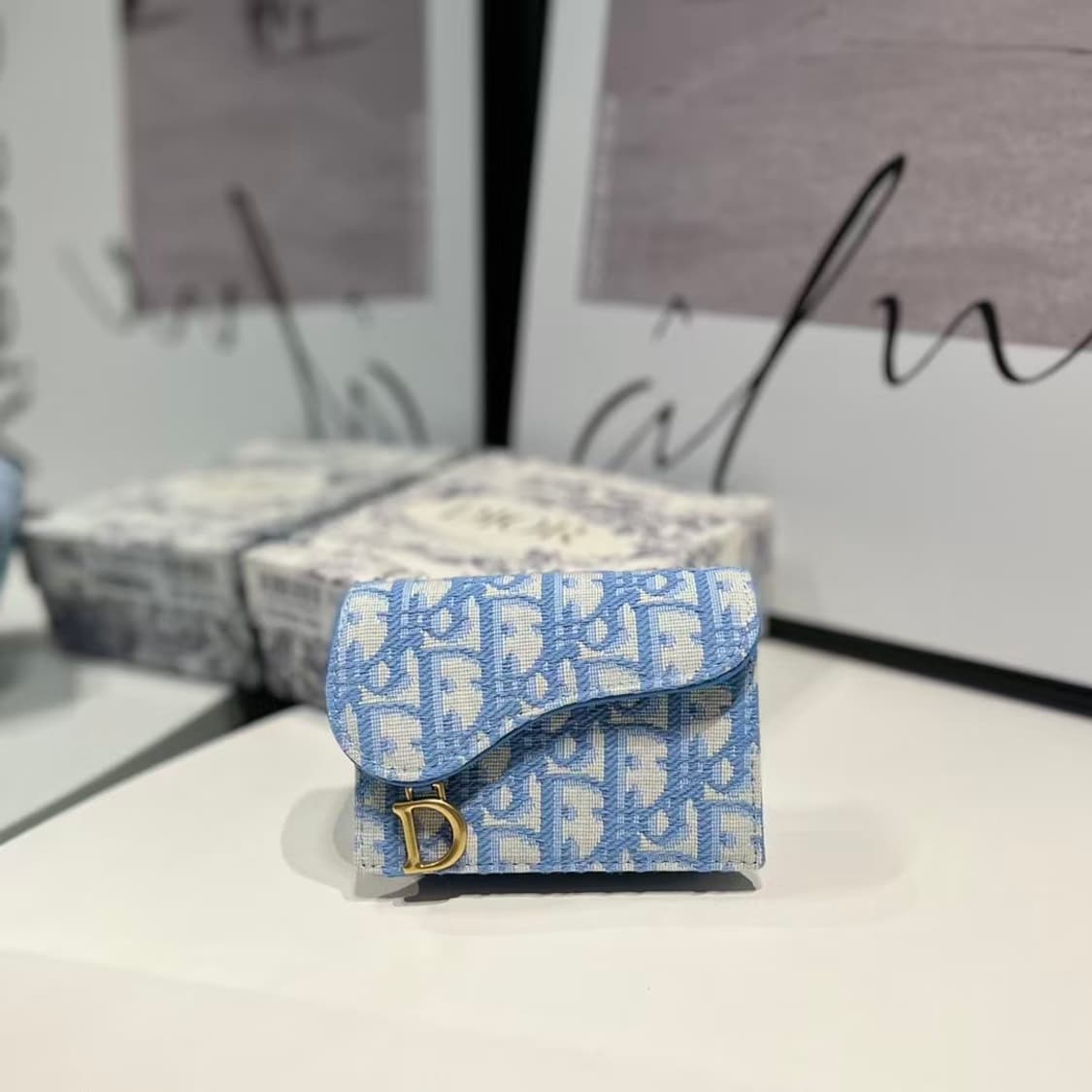 디올 새들 플랩 카드 홀더 그레이 디올 오블리크 자카드
 상품이미지1