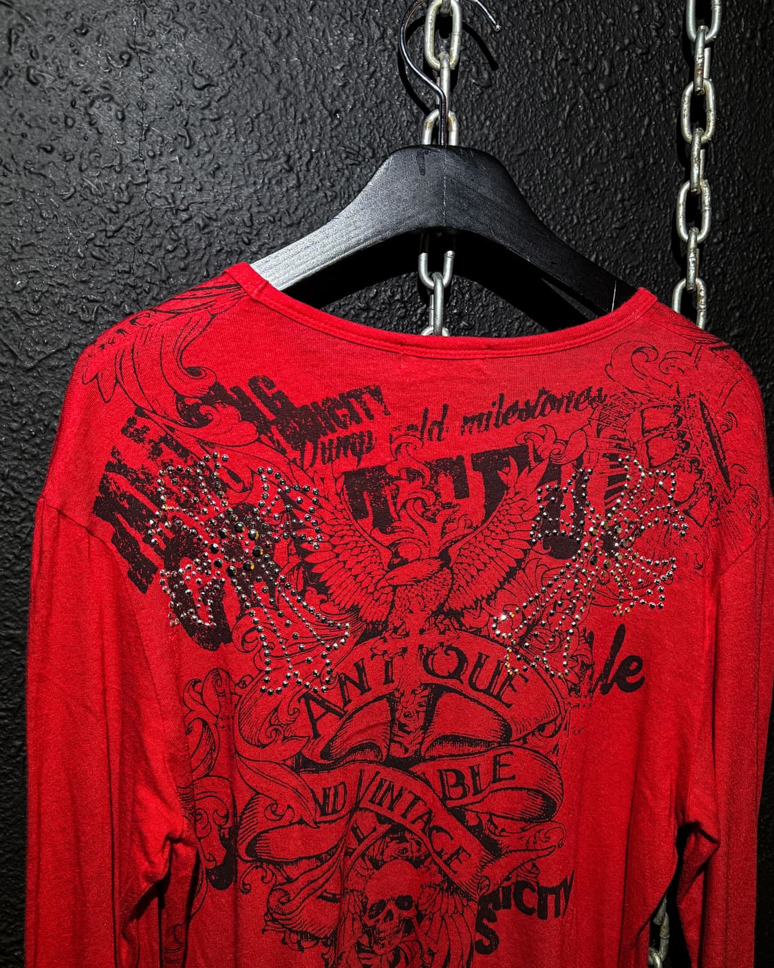 Kiss up Corp – Red Skull Graphic Long-sl 상품이미지7