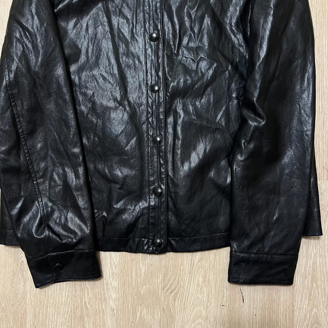 BCBG 비씨비지 여성 싱글 노카라 가죽자켓 55-66  상품이미지3