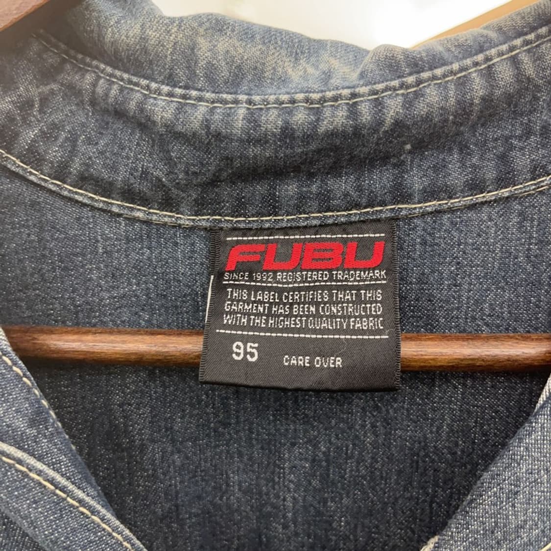 푸부 올드스쿨 레트로 빈티지 자수디테일 데님 셔츠 95 C08979 상품이미지5