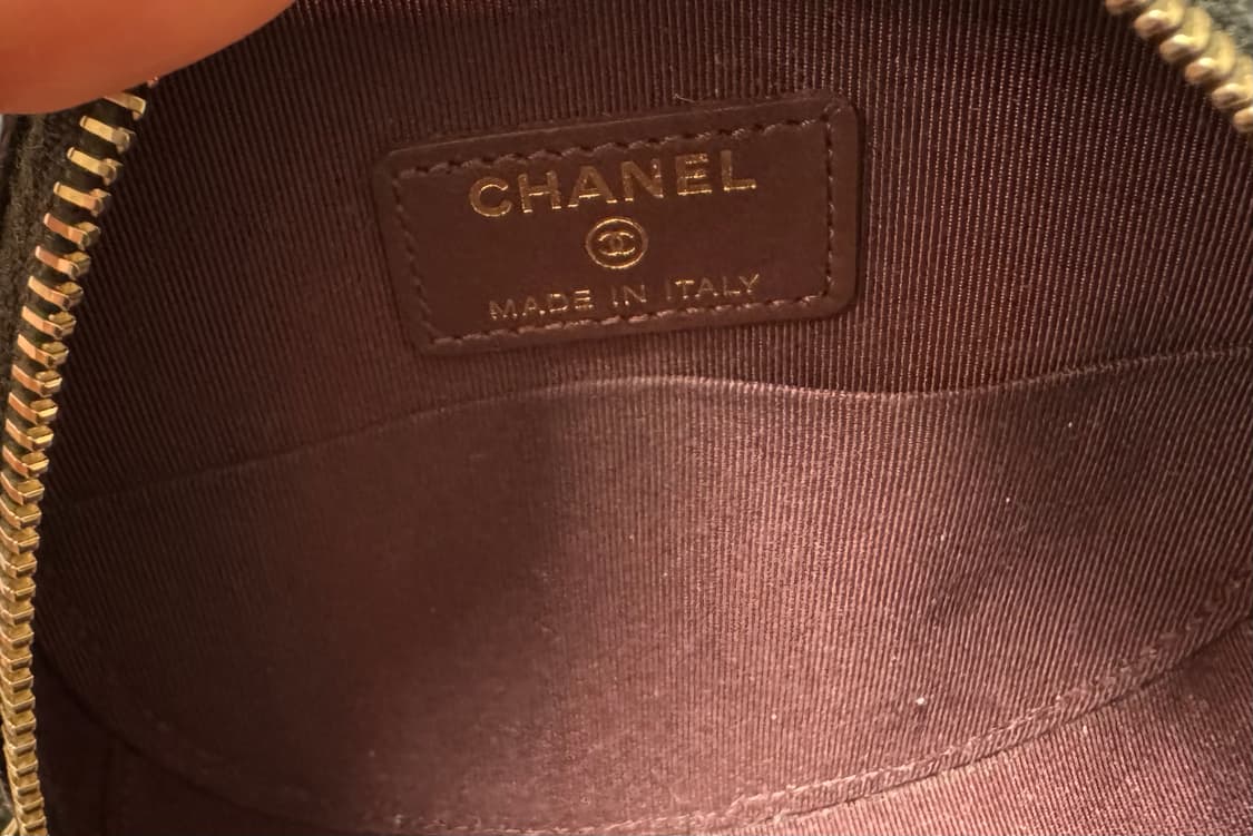 샤넬 동그리 블랙 캐비어 샴페인골드 미니 크로스백 상품이미지6