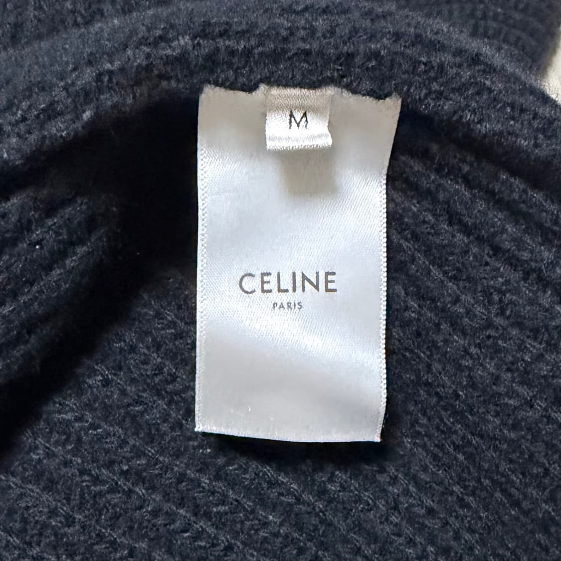 [오버핏 M/새상품급] 셀린느 로고 리브드 울 니트 블랙 스웨터 상품이미지5