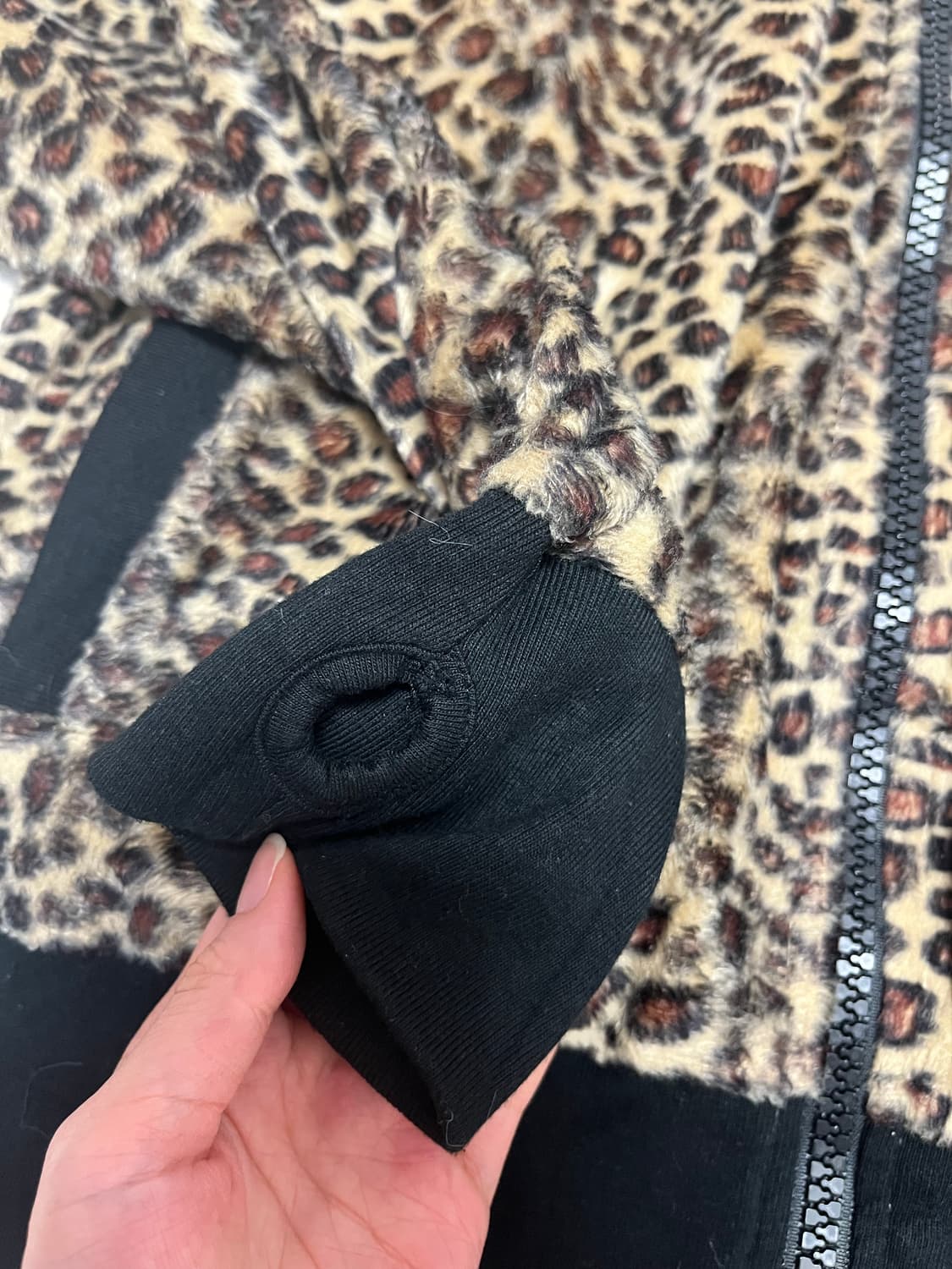 호피 레오파드 후드집업 빈티지 상품이미지2