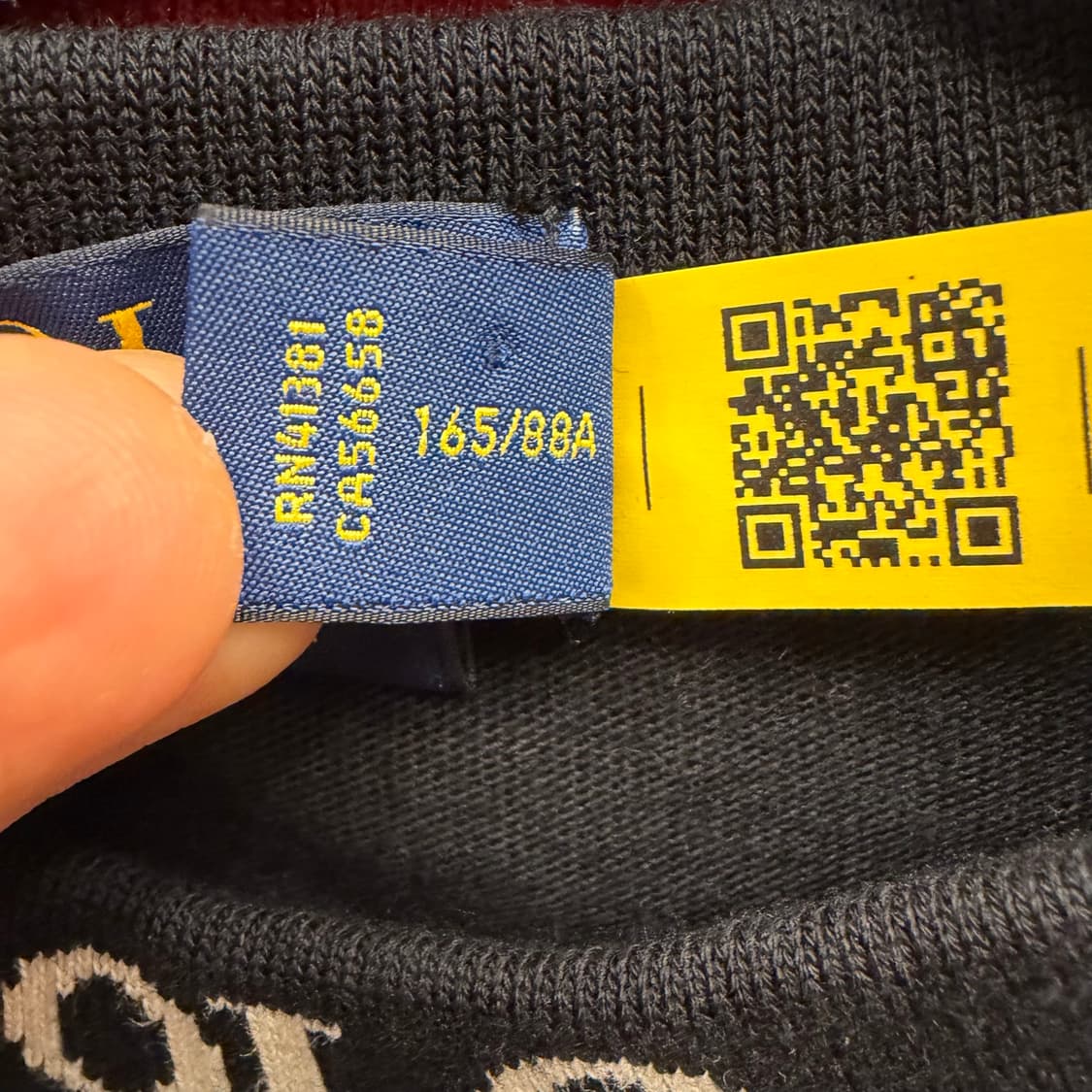 폴로 랄프로렌 QR 넥 로고 블랙 반팔 티셔츠 XS 상품이미지8
